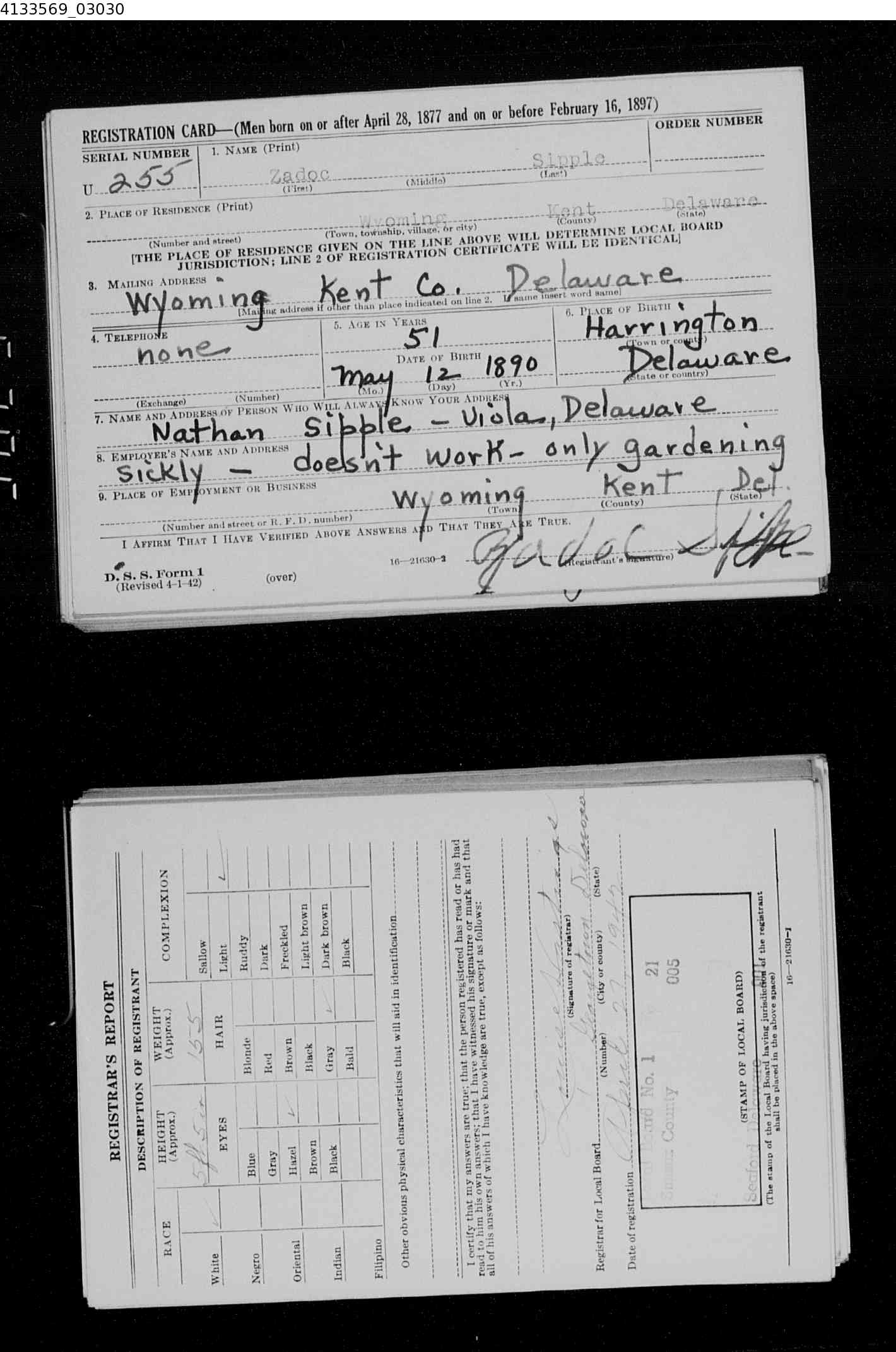 Sipple_Zadoc(1890-1955)-draftregistration