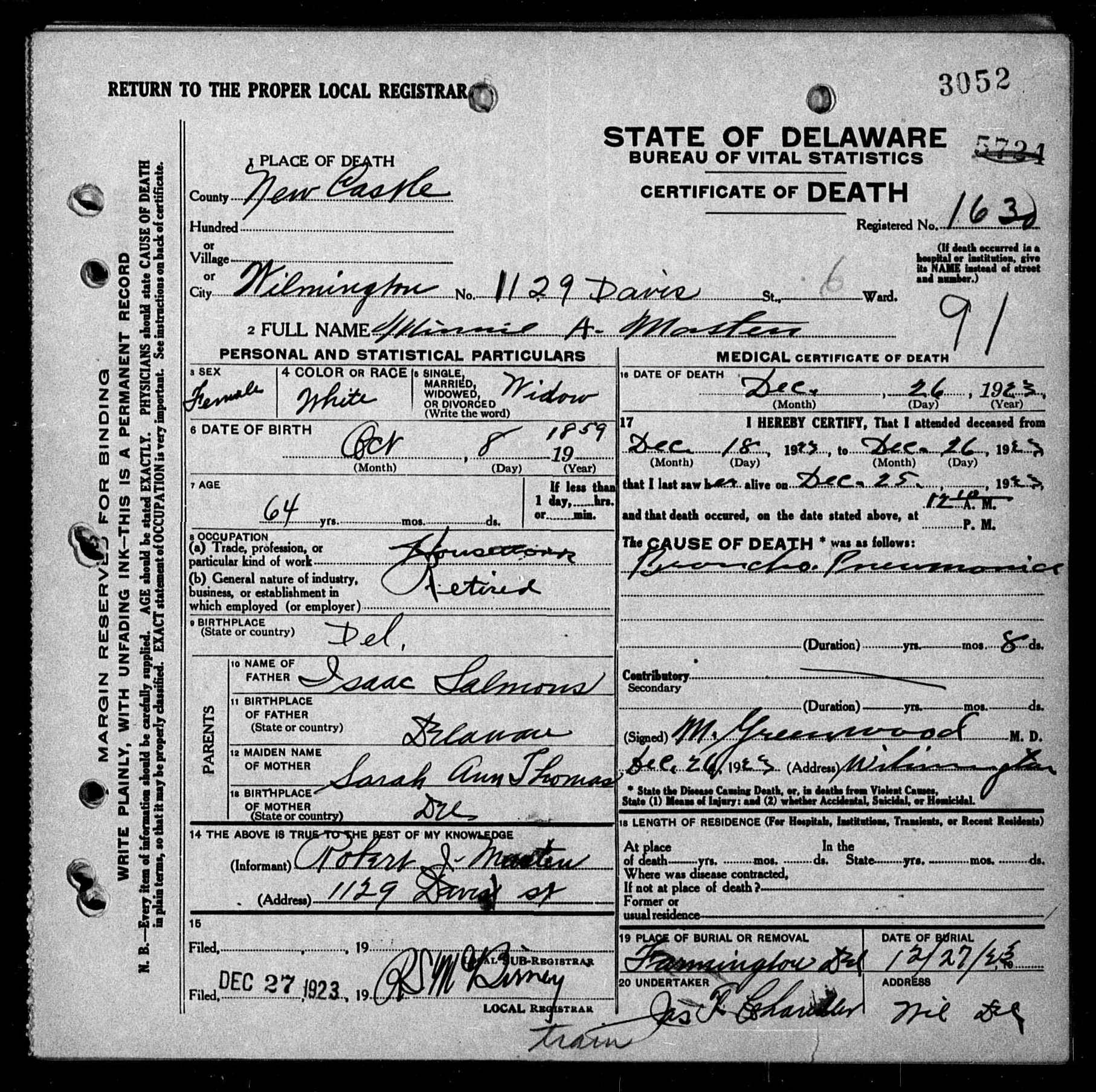 Salmons_Arminta(1859-1923)-deathcertificate